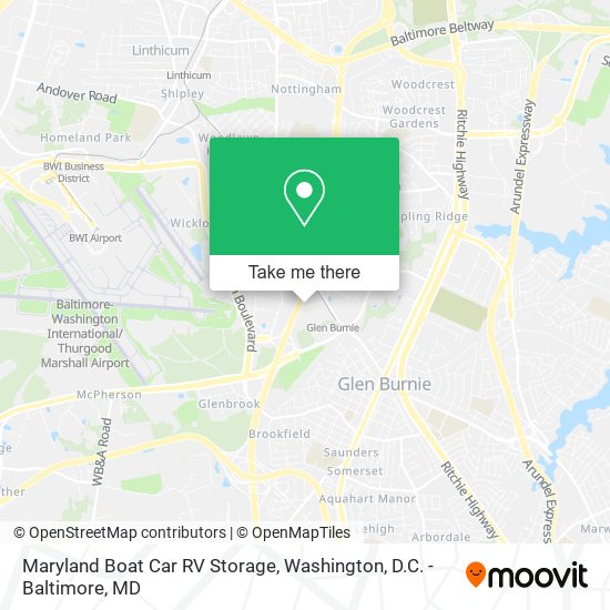 Mapa de Maryland Boat Car RV Storage