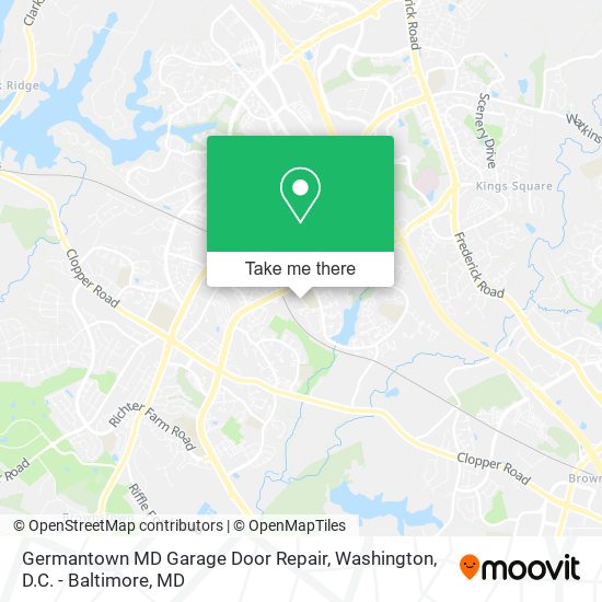 Mapa de Germantown MD Garage Door Repair