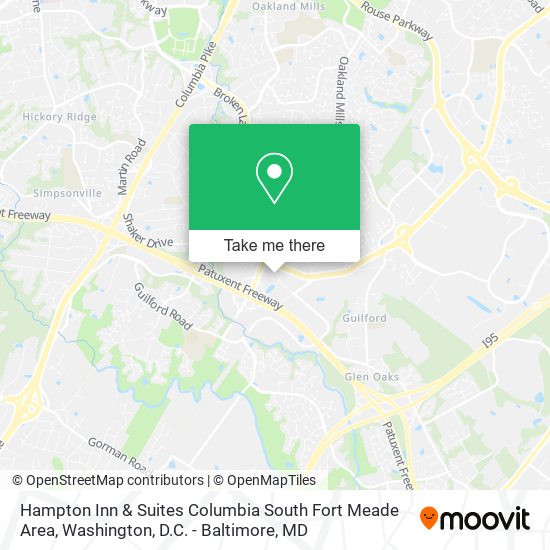 Hampton Inn & Suites Columbia South Fort Meade Area map