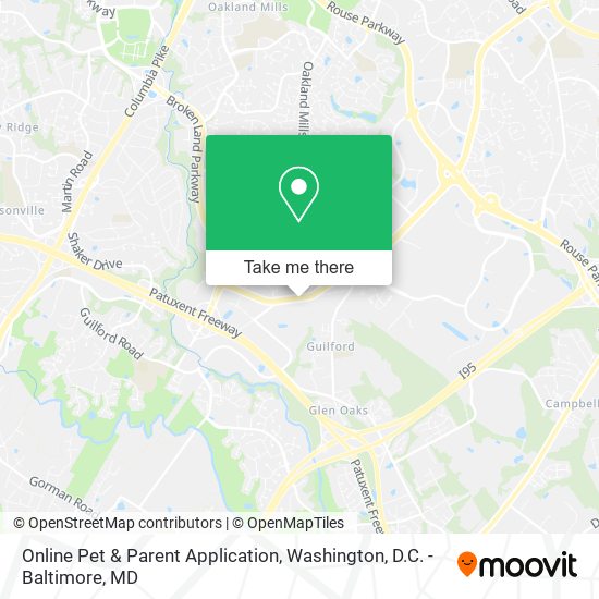 Online Pet & Parent Application map