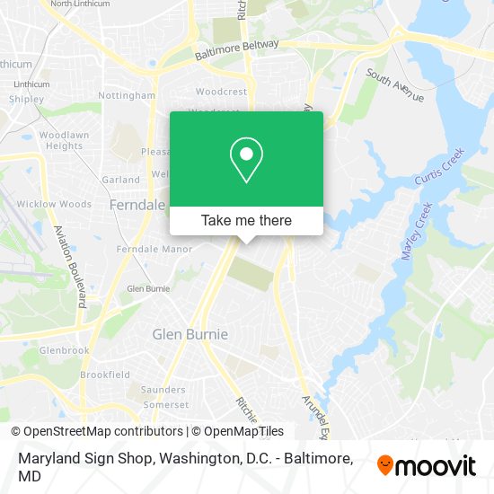 Maryland Sign Shop map