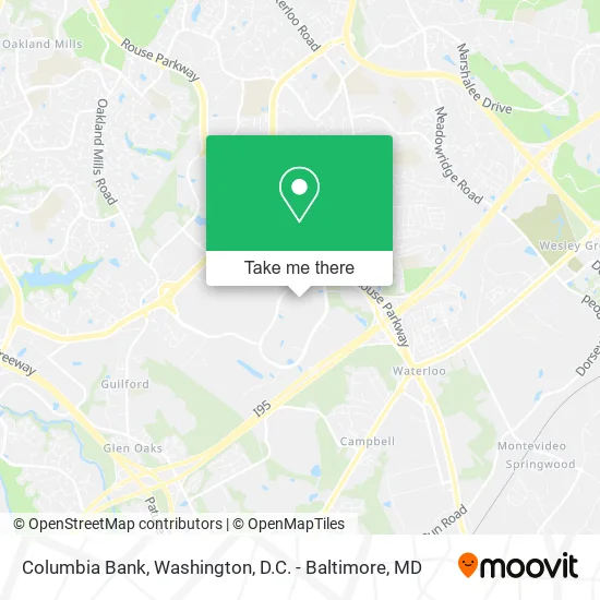 Mapa de Columbia Bank
