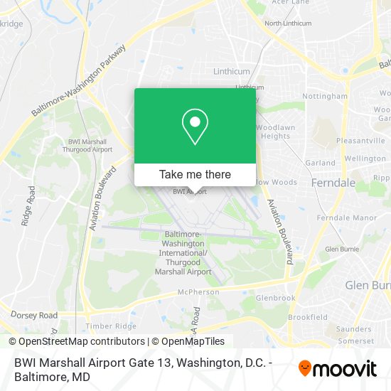 BWI Marshall Airport Gate 13 map