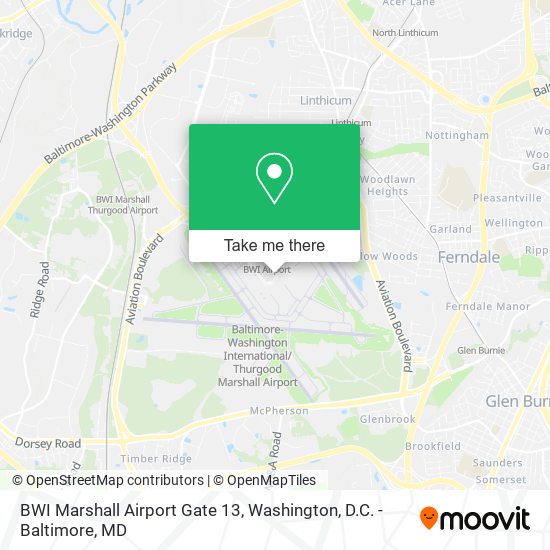 Mapa de BWI Marshall Airport Gate 13