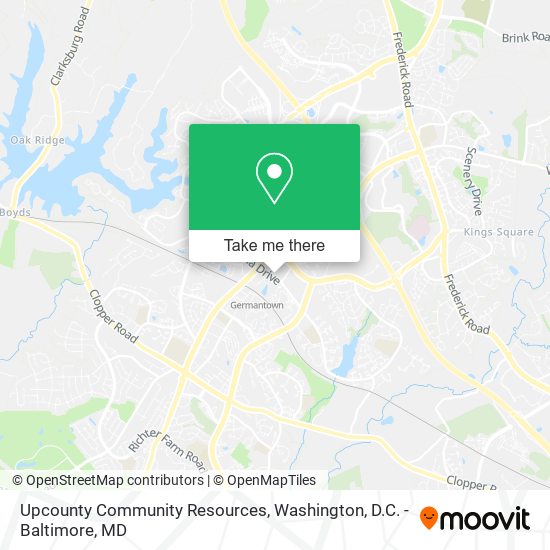 Upcounty Community Resources map