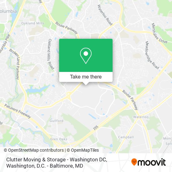 Clutter Moving & Storage - Washington DC map