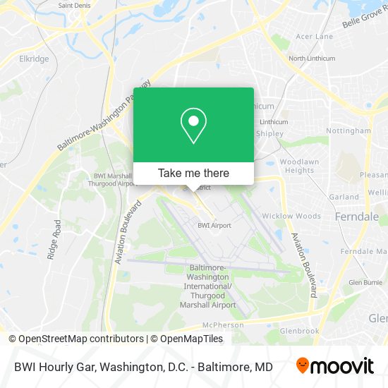 BWI Hourly Gar map