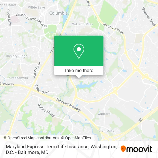 Mapa de Maryland Express Term Life Insurance