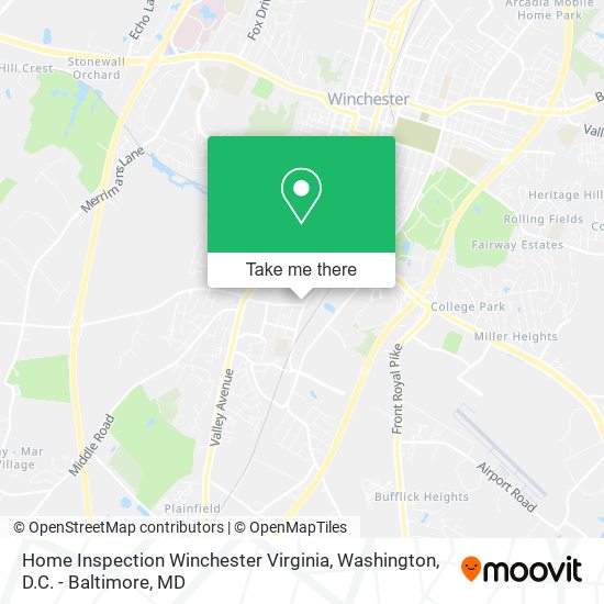 Home Inspection Winchester Virginia map