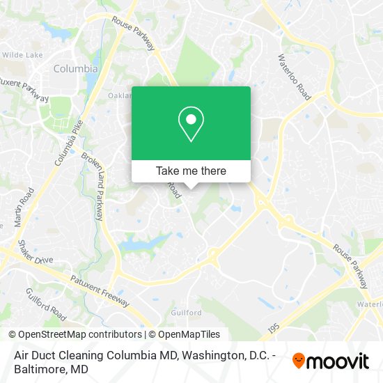 Mapa de Air Duct Cleaning Columbia MD