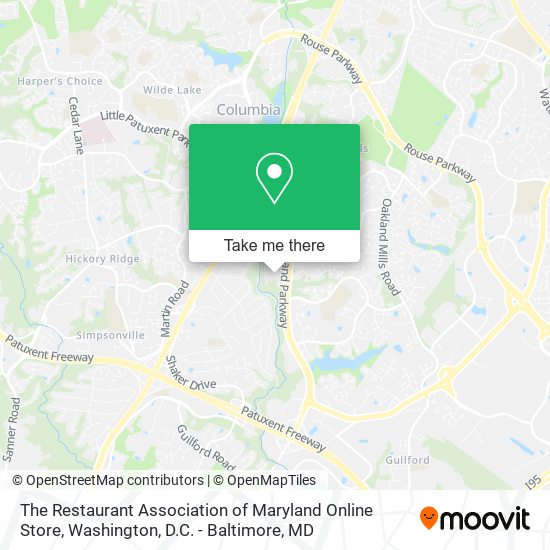Mapa de The Restaurant Association of Maryland Online Store