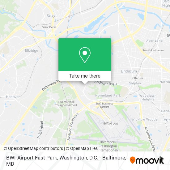 BWI-Airport Fast Park map