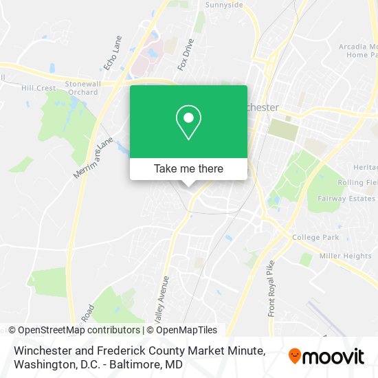 Winchester and Frederick County Market Minute map