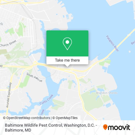 Baltimore Wildlife Pest Control map
