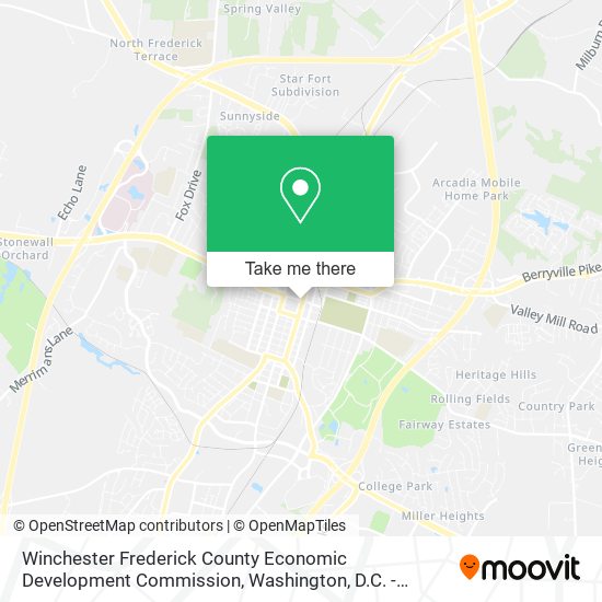 Winchester Frederick County Economic Development Commission map