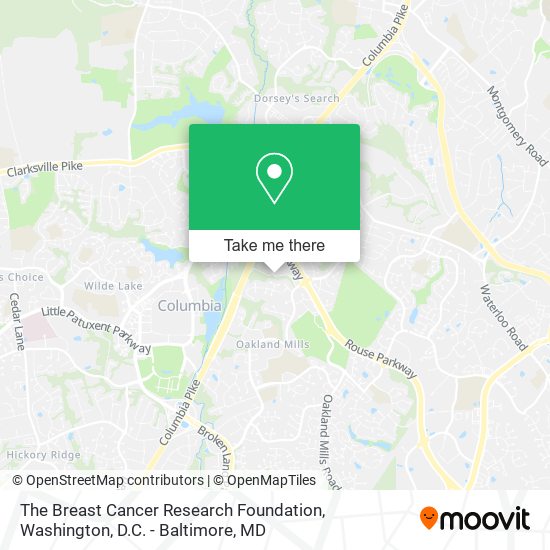 The Breast Cancer Research Foundation map