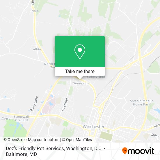 Dez's Friendly Pet Services map