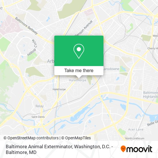 Baltimore Animal Exterminator map