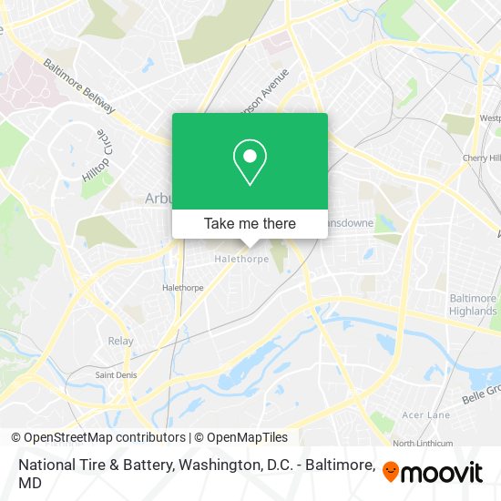 National Tire & Battery map