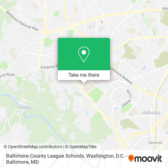 Mapa de Baltimore County League Schools