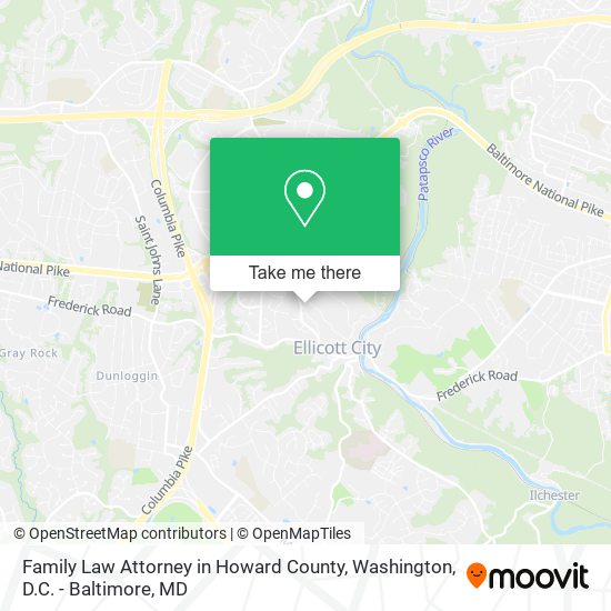 Family Law Attorney in Howard County map
