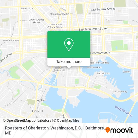 Roasters of Charleston map