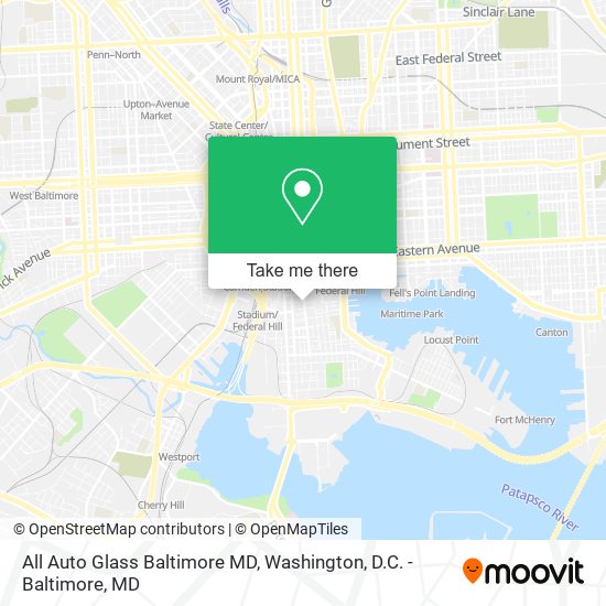 All Auto Glass Baltimore MD map