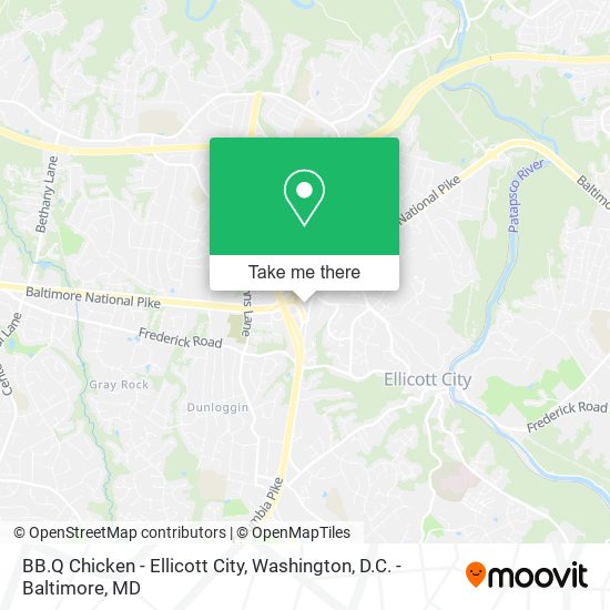 Mapa de BB.Q Chicken - Ellicott City