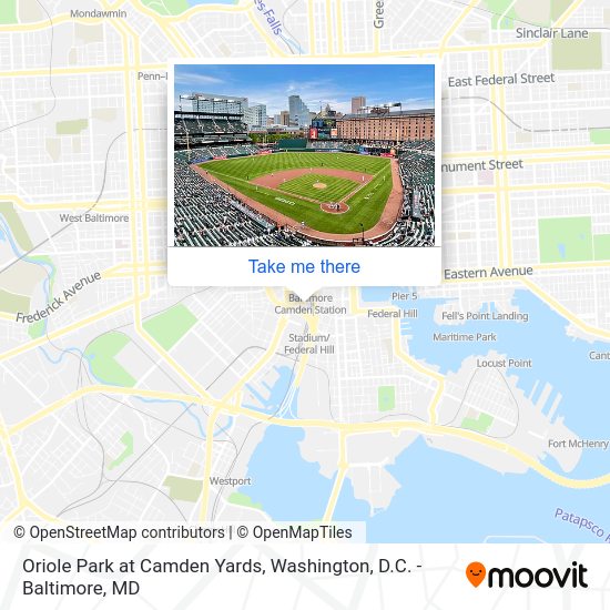 Oriole Park at Camden Yards map