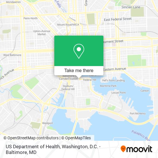 US Department of Health map