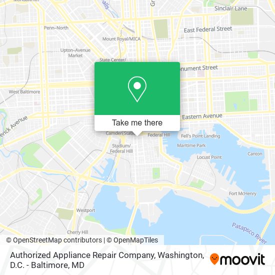 Mapa de Authorized Appliance Repair Company