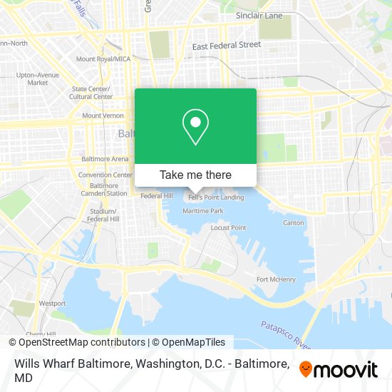Wills Wharf Baltimore map