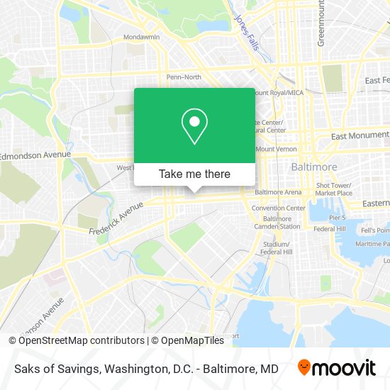 Saks of Savings map