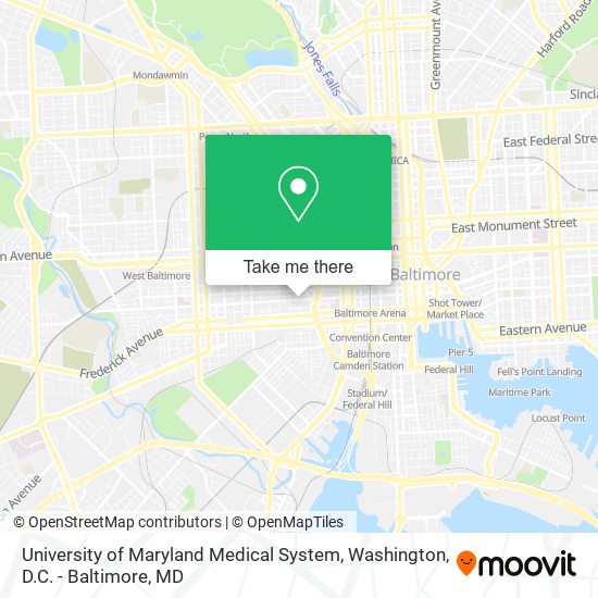 Mapa de University of Maryland Medical System
