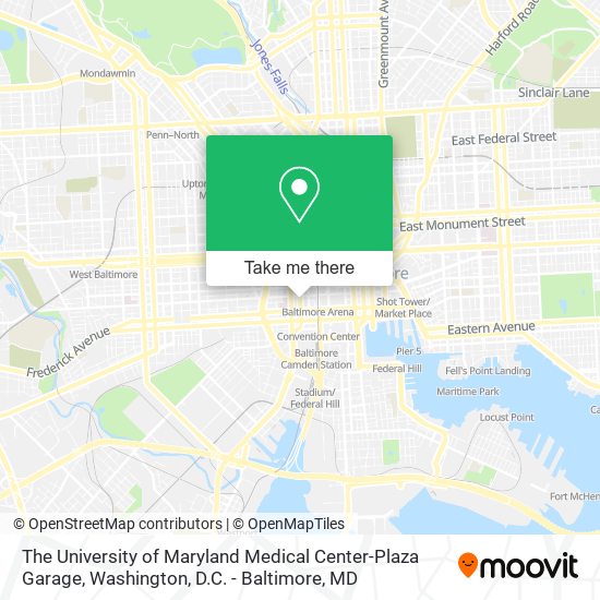 The University of Maryland Medical Center-Plaza Garage map