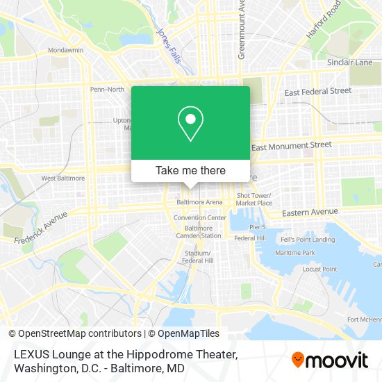 LEXUS Lounge at the Hippodrome Theater map