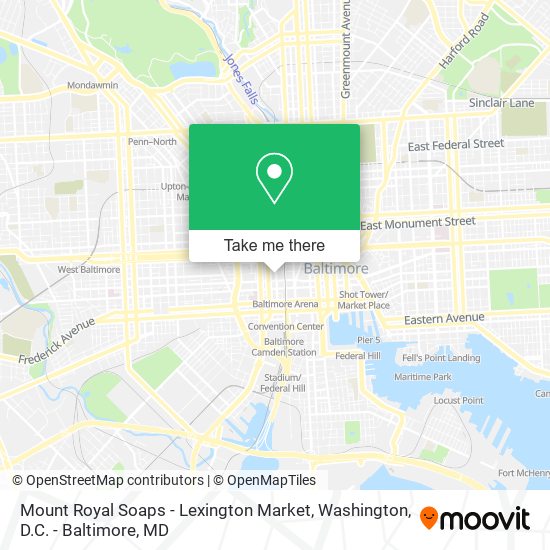 Mapa de Mount Royal Soaps - Lexington Market