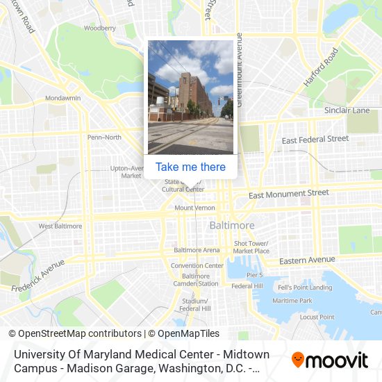 University Of Maryland Medical Center - Midtown Campus - Madison Garage map