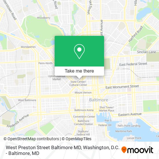 West Preston Street Baltimore MD map