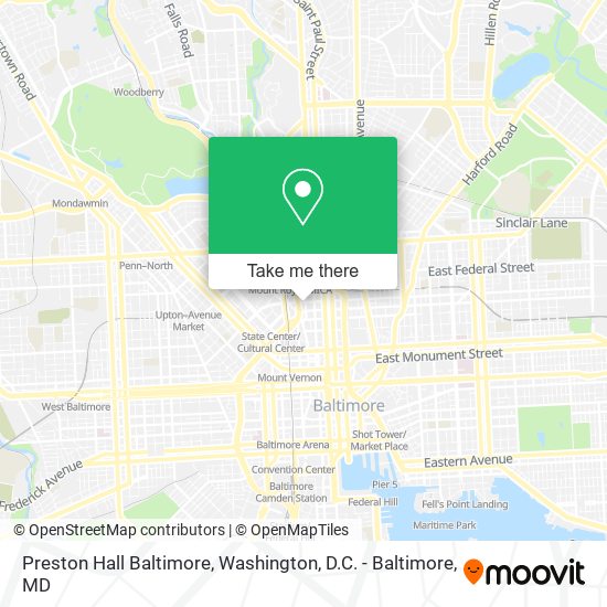Preston Hall Baltimore map