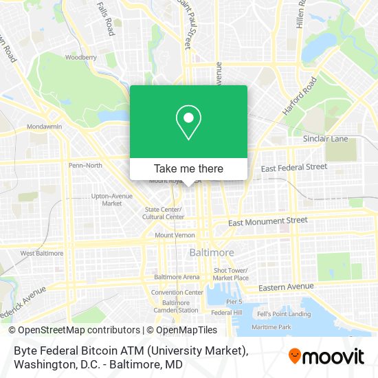 Byte Federal Bitcoin ATM (University Market) map