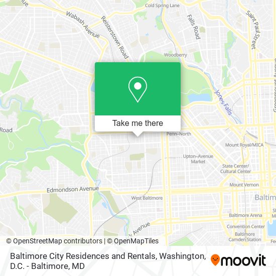 Baltimore City Residences and Rentals map