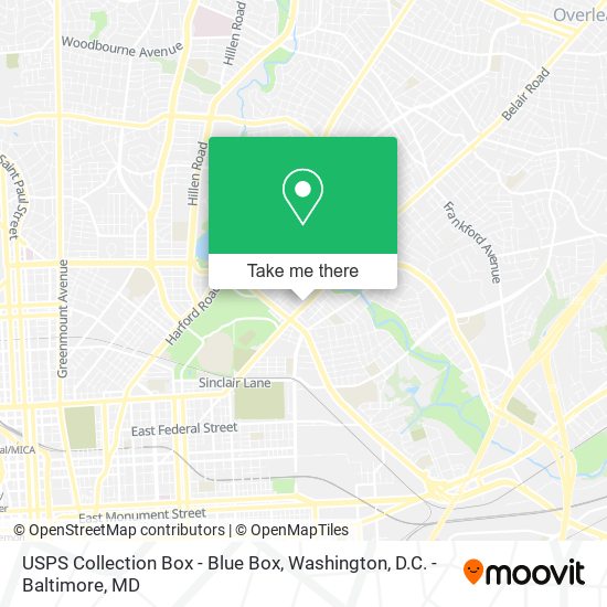 Mapa de USPS Collection Box - Blue Box