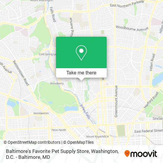 Mapa de Baltimore's Favorite Pet Supply Store