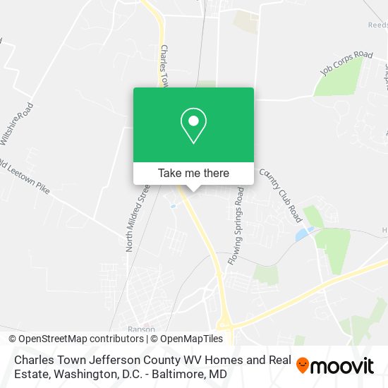 Charles Town Jefferson County WV Homes and Real Estate map