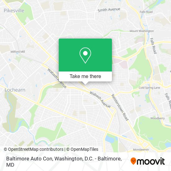Mapa de Baltimore Auto Con