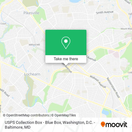 Mapa de USPS Collection Box - Blue Box