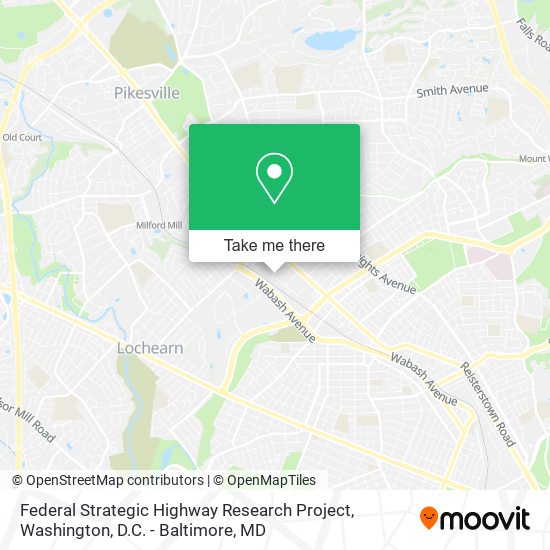 Federal Strategic Highway Research Project map