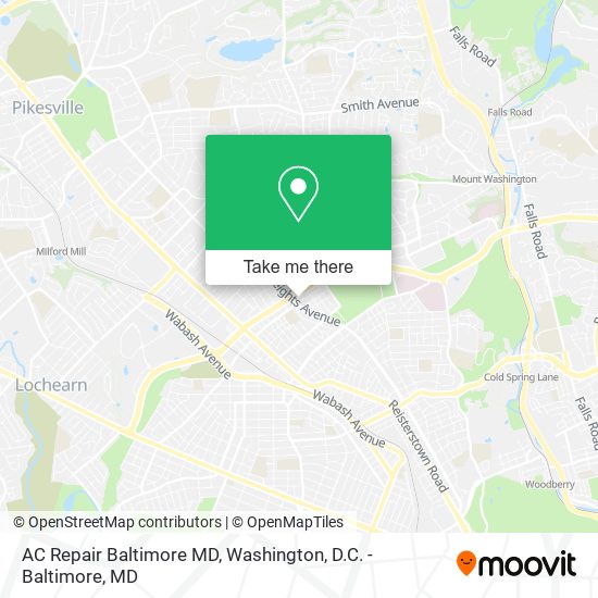 AC Repair Baltimore MD map