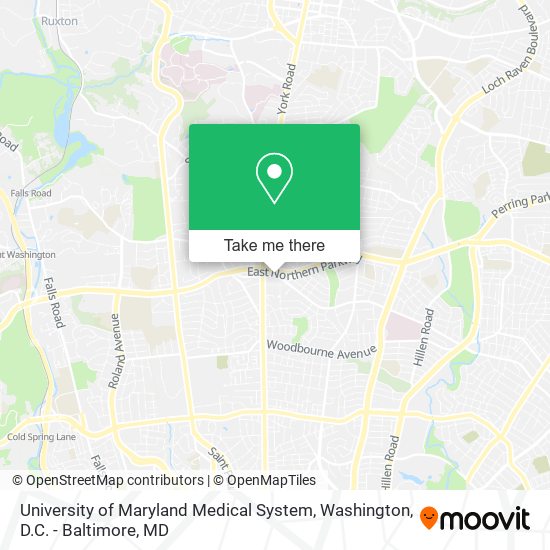 University of Maryland Medical System map